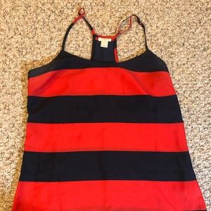 J Crew red and blue striped tank